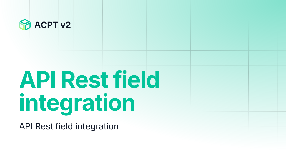 API Rest field integration | ACPT v2