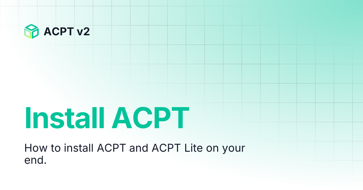 Install ACPT | ACPT v2
